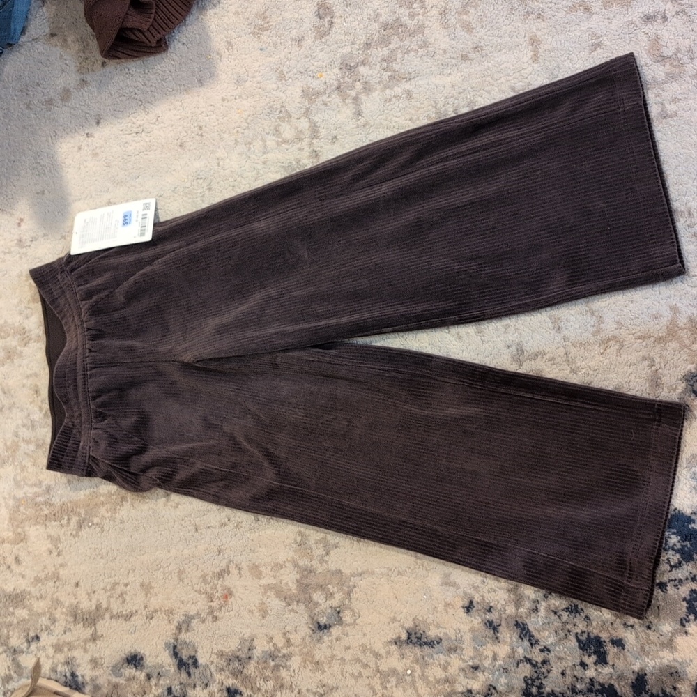 Scuba wide leg cord velvet crop